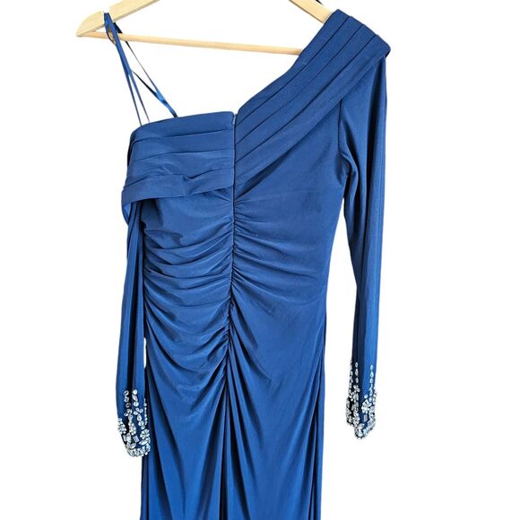 Mac Duggal Navy One-Shoulder Maxi Dress - Picture 10 of 11